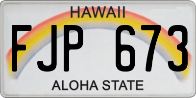 HI license plate FJP673