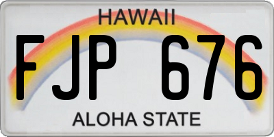 HI license plate FJP676