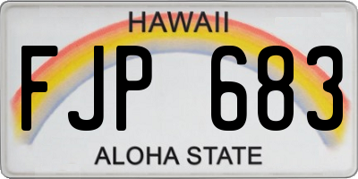 HI license plate FJP683