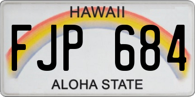HI license plate FJP684