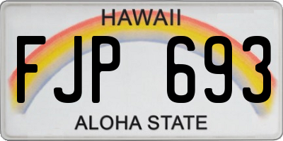 HI license plate FJP693