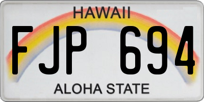 HI license plate FJP694