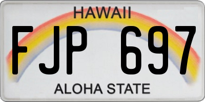 HI license plate FJP697
