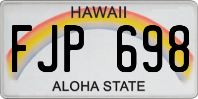 HI license plate FJP698