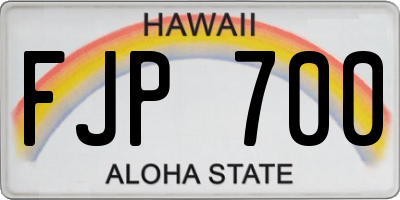 HI license plate FJP700