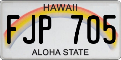 HI license plate FJP705