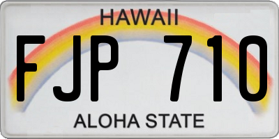 HI license plate FJP710