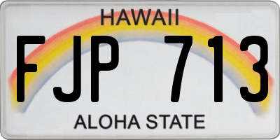HI license plate FJP713