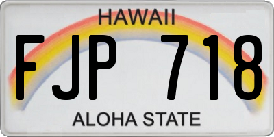 HI license plate FJP718
