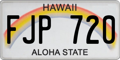 HI license plate FJP720