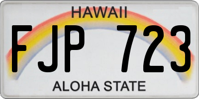 HI license plate FJP723