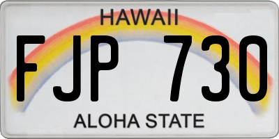 HI license plate FJP730