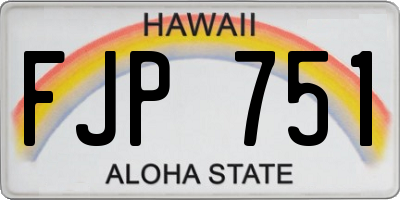HI license plate FJP751