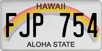 HI license plate FJP754