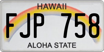 HI license plate FJP758