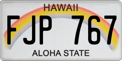 HI license plate FJP767