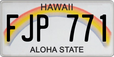 HI license plate FJP771