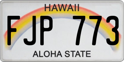 HI license plate FJP773