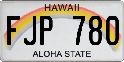 HI license plate FJP780