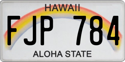 HI license plate FJP784