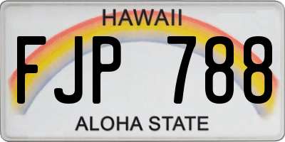 HI license plate FJP788