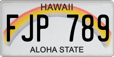 HI license plate FJP789