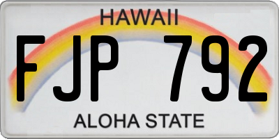 HI license plate FJP792
