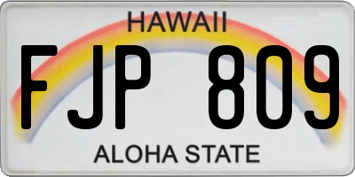 HI license plate FJP809