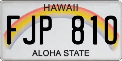 HI license plate FJP810