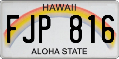 HI license plate FJP816