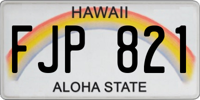 HI license plate FJP821