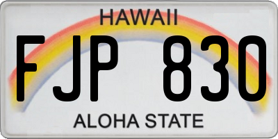 HI license plate FJP830