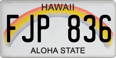 HI license plate FJP836