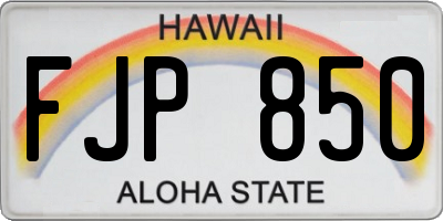 HI license plate FJP850