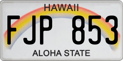 HI license plate FJP853