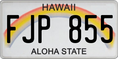 HI license plate FJP855