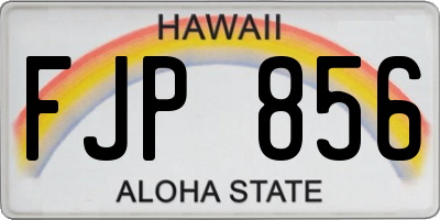 HI license plate FJP856