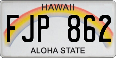HI license plate FJP862