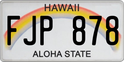 HI license plate FJP878