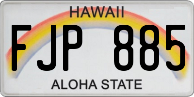 HI license plate FJP885