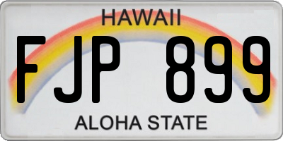 HI license plate FJP899