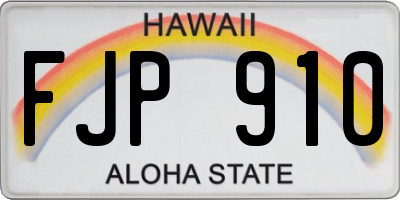 HI license plate FJP910