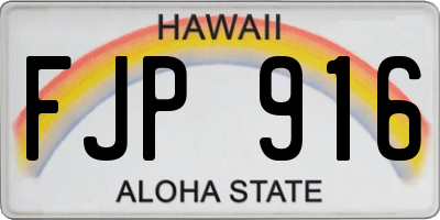 HI license plate FJP916
