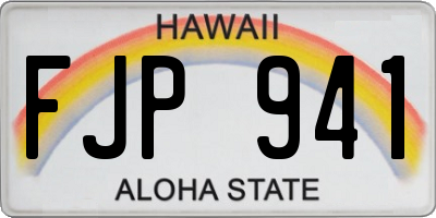 HI license plate FJP941