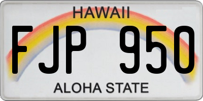 HI license plate FJP950