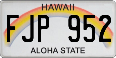HI license plate FJP952