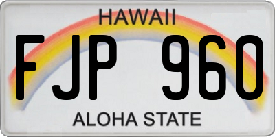 HI license plate FJP960