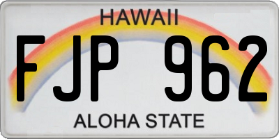 HI license plate FJP962