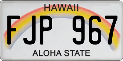 HI license plate FJP967