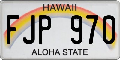 HI license plate FJP970